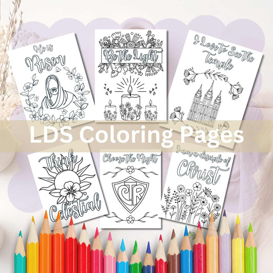 LDS Coloring Pages for Youth & Adults – 6 Printable Christian Coloring Sheets | Instant Download – Faith - Based Printable by Digital Kim Designs