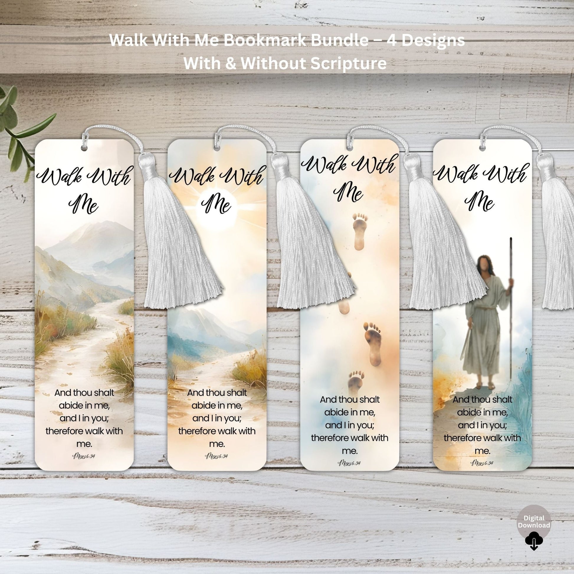 LDS Scripture Bookmarks Printable | Faith - Based Christian Bookmarks | 2026 LDS Youth Theme “Walk With Me” – Digital Printable by Digital Kim Designs