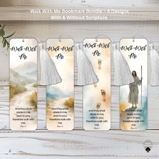LDS Scripture Bookmarks Printable | Faith - Based Christian Bookmarks | 2026 LDS Youth Theme “Walk With Me” – Digital Printable by Digital Kim Designs