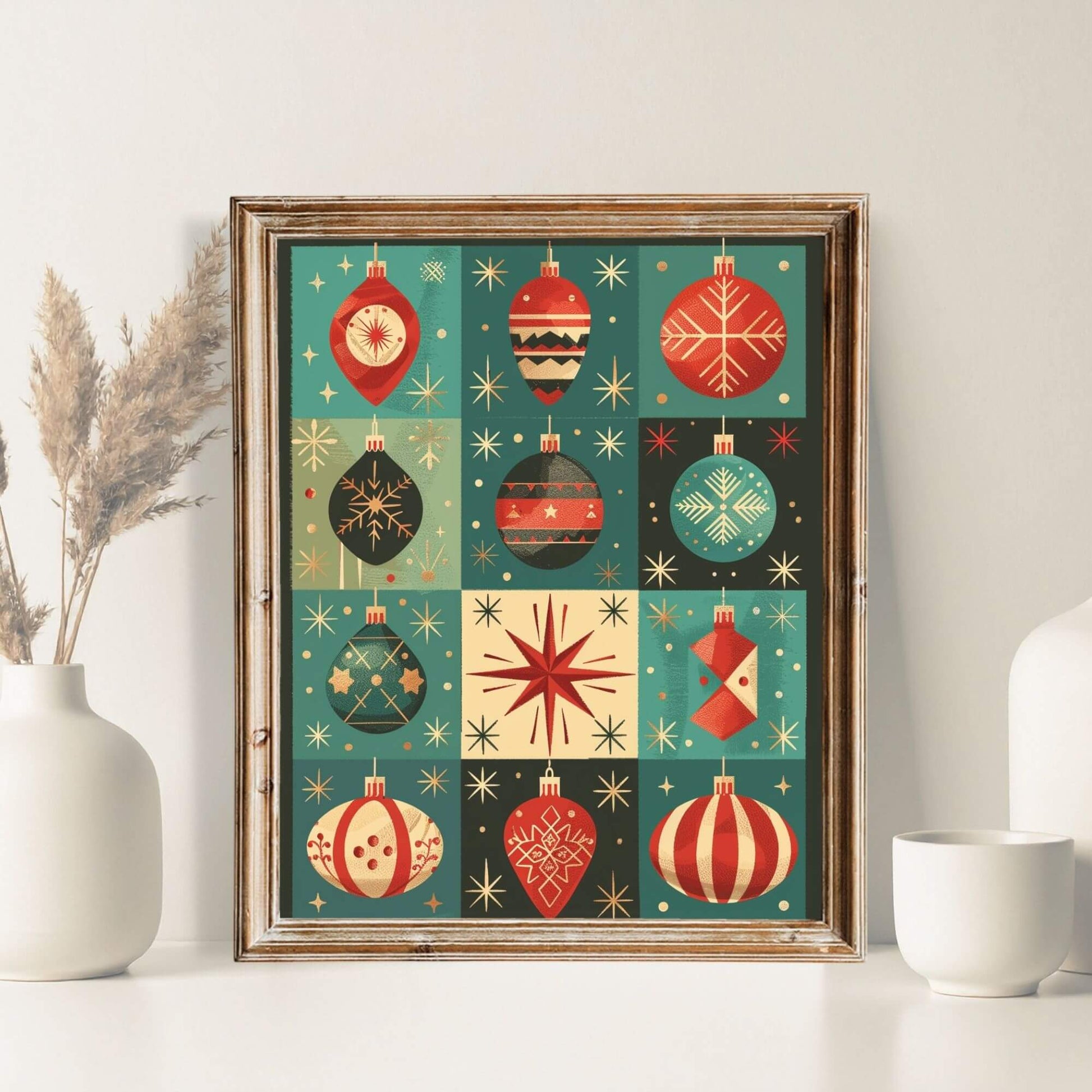 Mid - Century Christmas Prints | Retro Holiday Wall Art Set | Vintage Christmas Printable Decor – Digital Printable by Digital Kim Designs