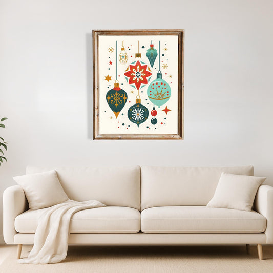 Mid - Century Christmas Wall Art | Retro Holiday Ornaments (Digital Download) – Digital Printable by Digital Kim Designs