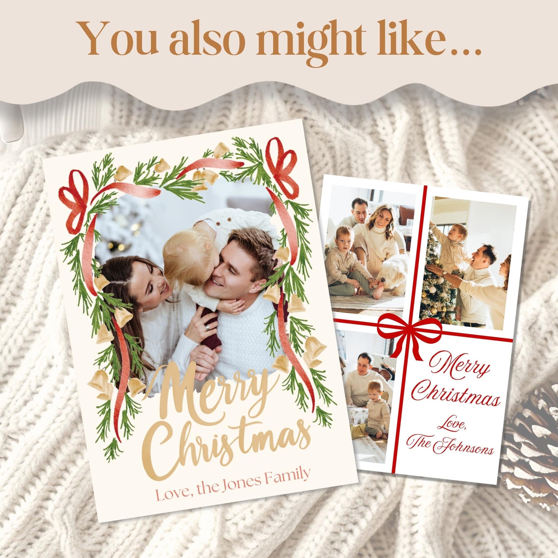 Minimalist Christmas Photo Card Template – Editable Holiday Canva Design – Digital Printable by Digital Kim Designs