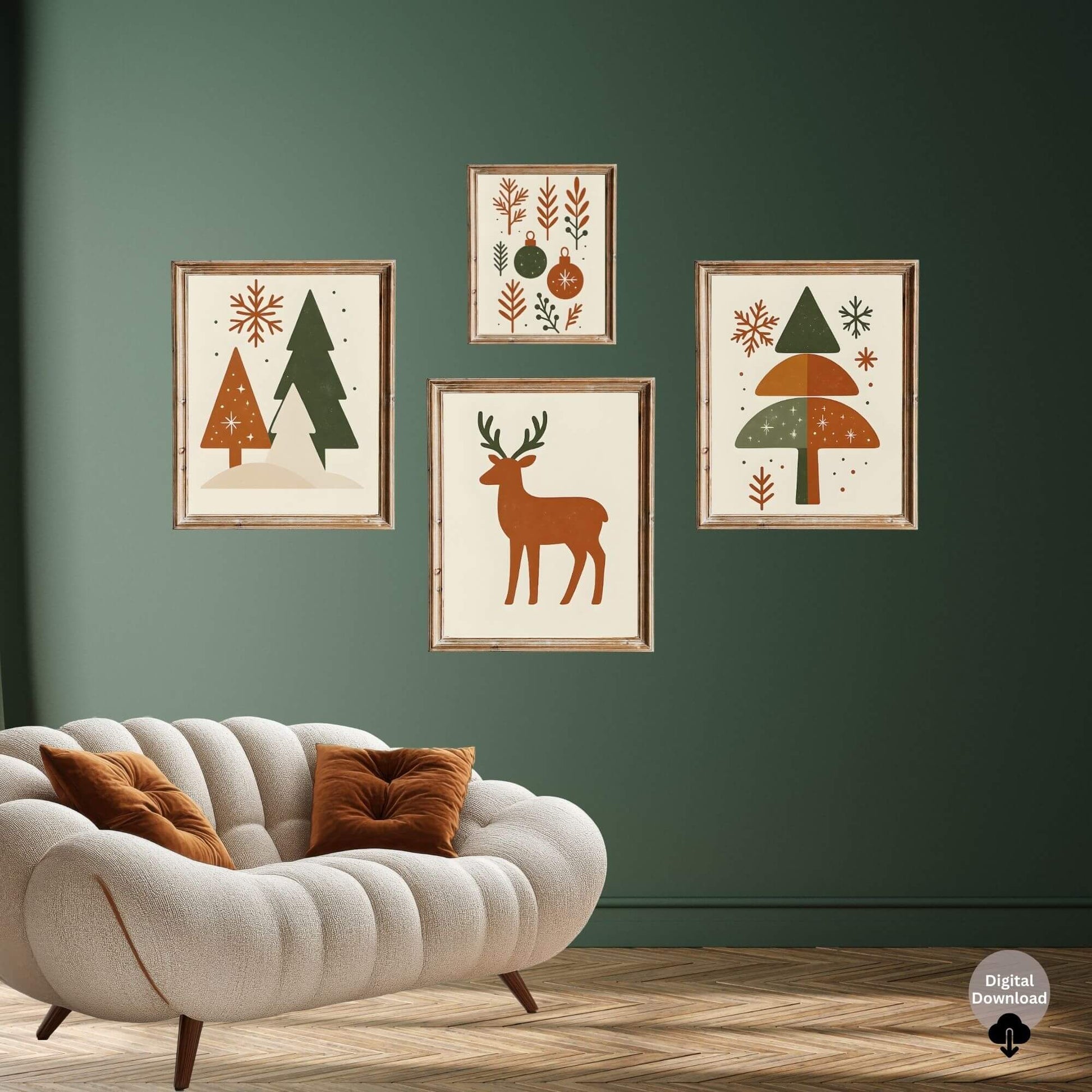 Minimalist Christmas Wall Art Set | Neutral Holiday Printable Decor | Modern Rustic Winter Prints – Digital Printable by Digital Kim Designs