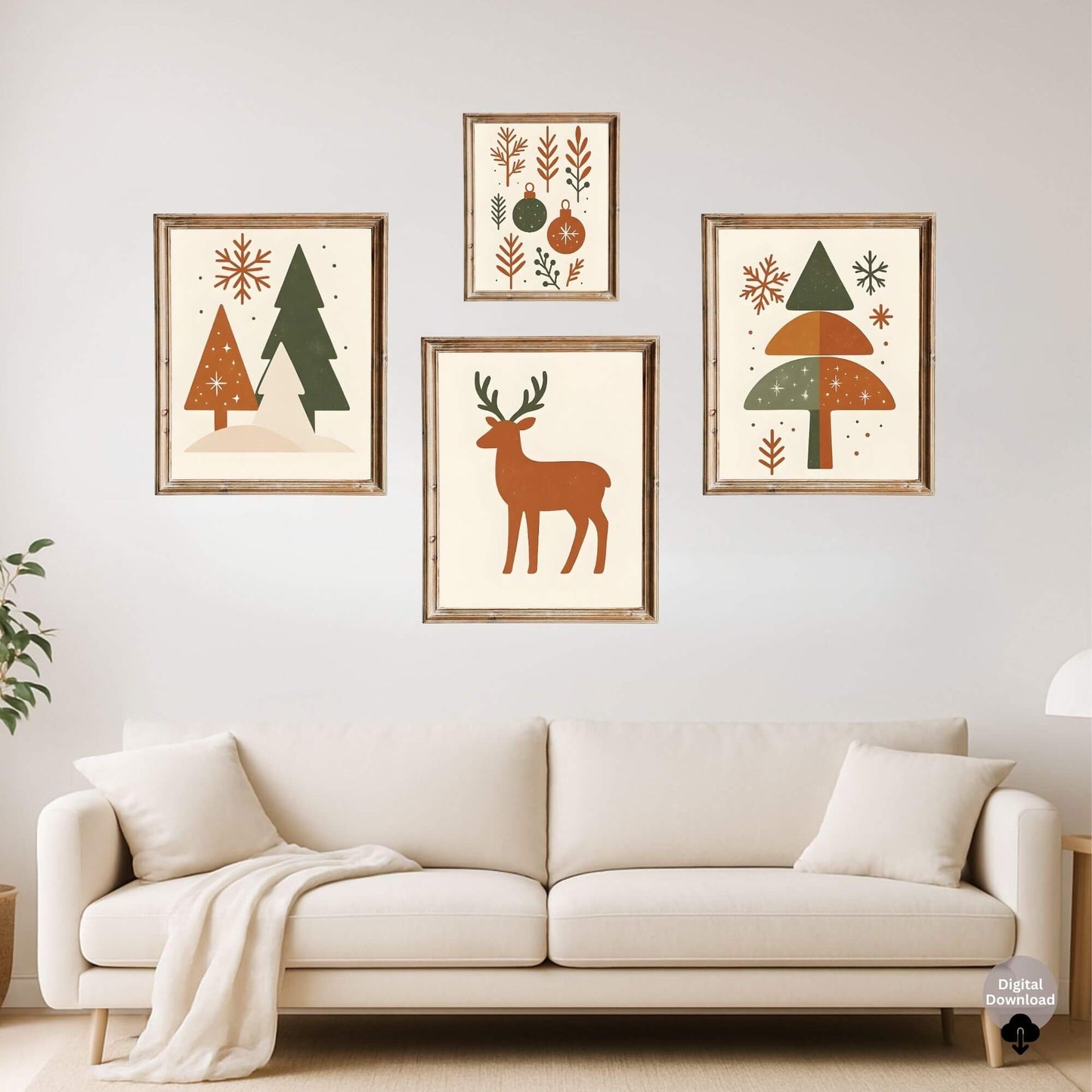 Minimalist Christmas Wall Art Set | Neutral Holiday Printable Decor | Modern Rustic Winter Prints – Digital Printable by Digital Kim Designs