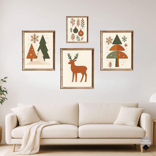 Minimalist Christmas Wall Art Set | Neutral Holiday Printable Decor | Modern Rustic Winter Prints – Digital Printable by Digital Kim Designs