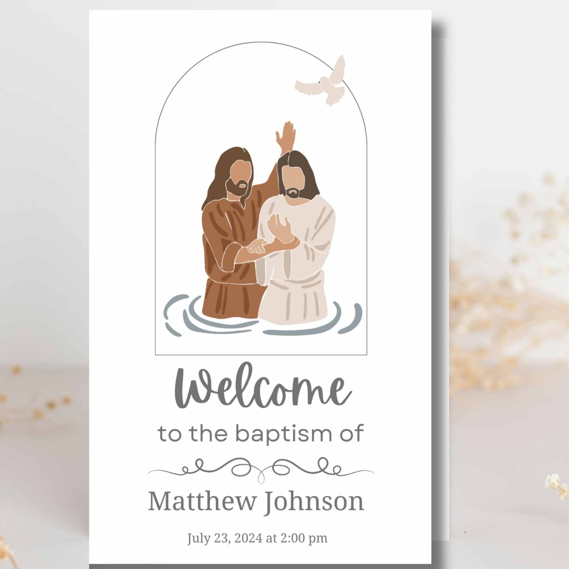 Editable Canva template for LDS baptism – fully customizable layout