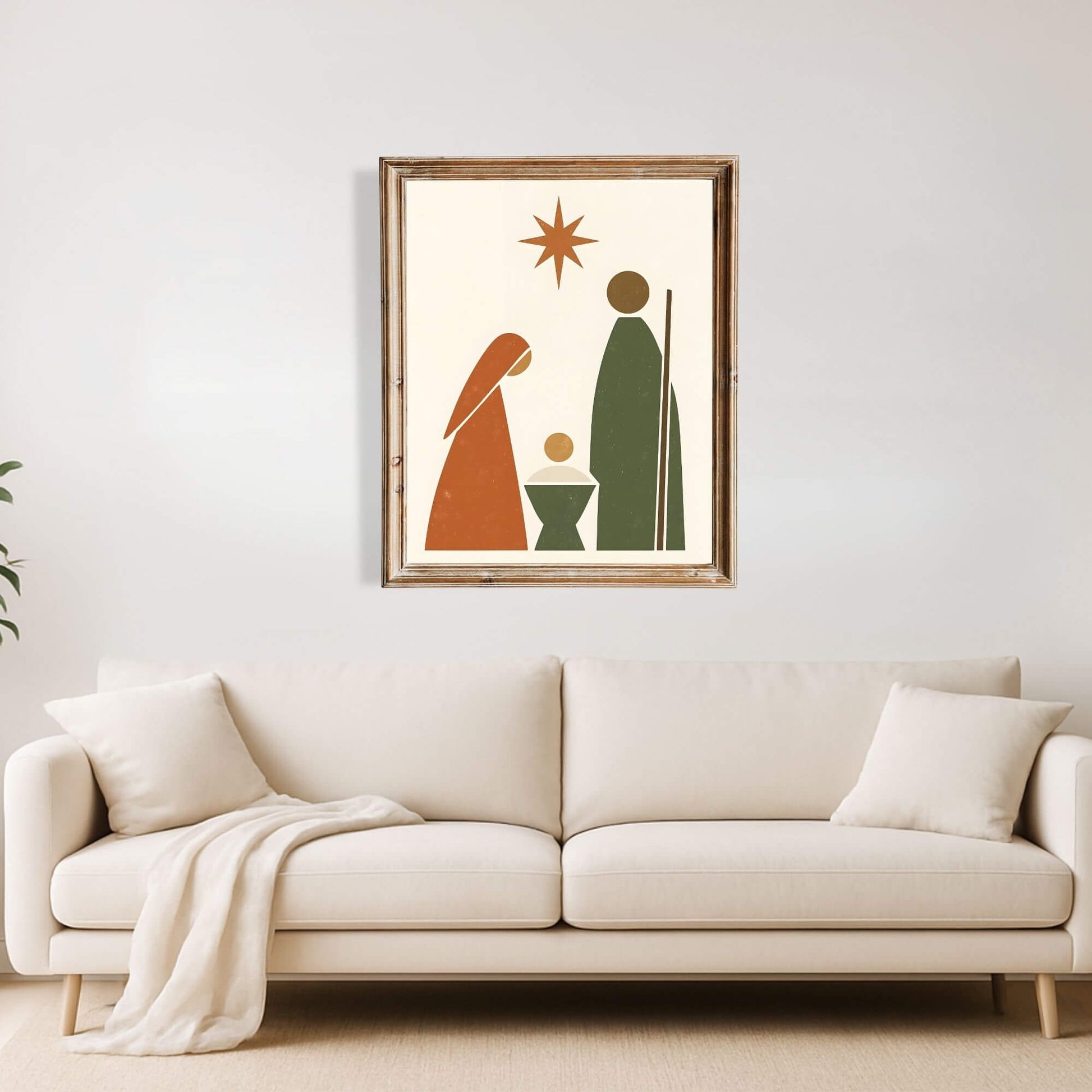 Minimalist Nativity Scene | Mary & Joseph Christmas Wall Art | Modern Religious Printable – Digital Printable by Digital Kim Designs