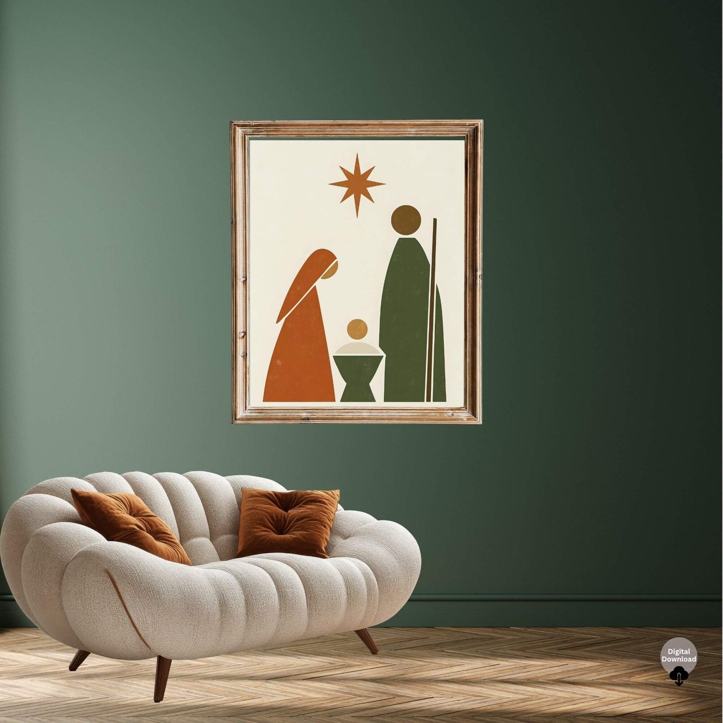 Minimalist Nativity Scene | Mary & Joseph Christmas Wall Art | Modern Religious Printable – Digital Printable by Digital Kim Designs