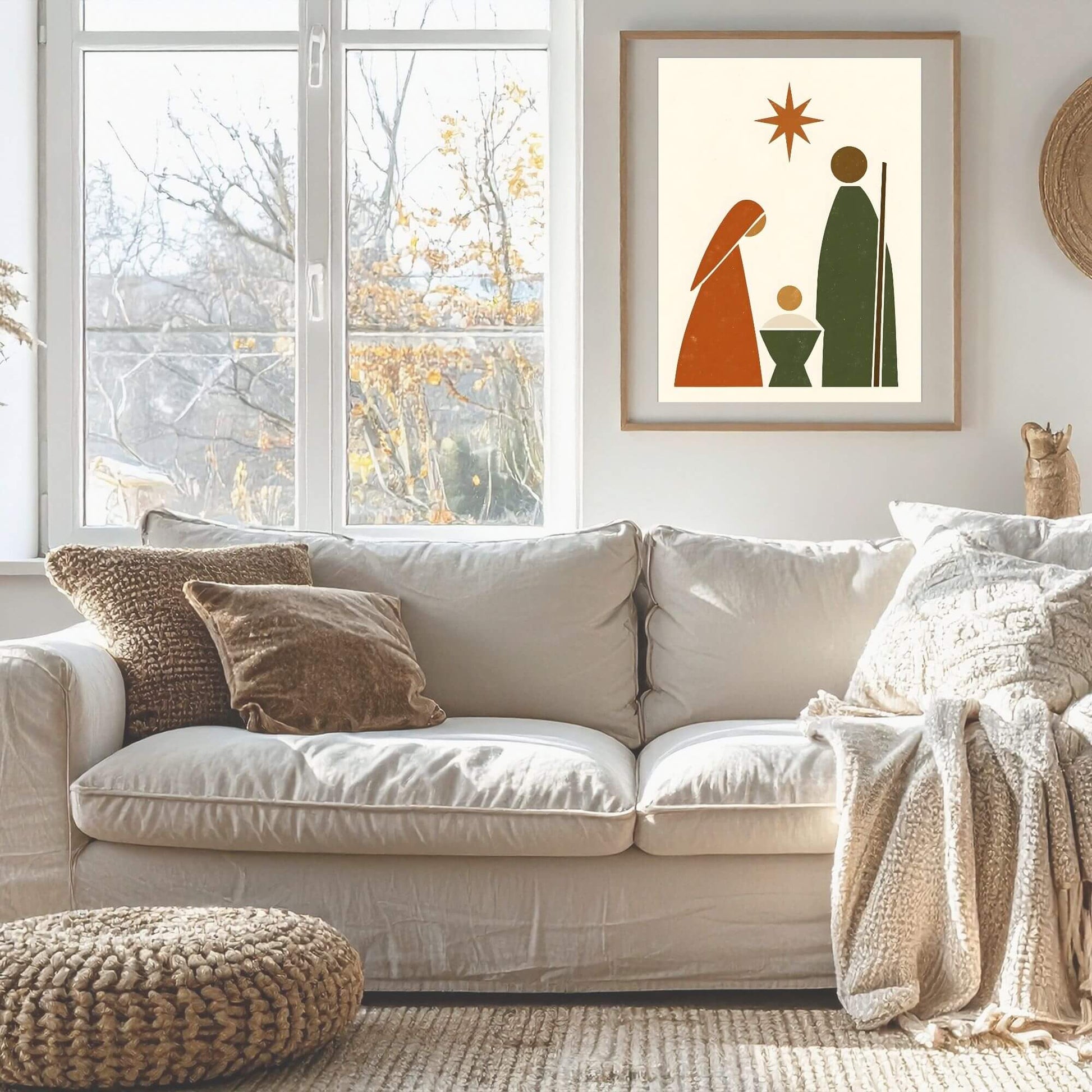 Minimalist Nativity Scene | Mary & Joseph Christmas Wall Art | Modern Religious Printable – Digital Printable by Digital Kim Designs