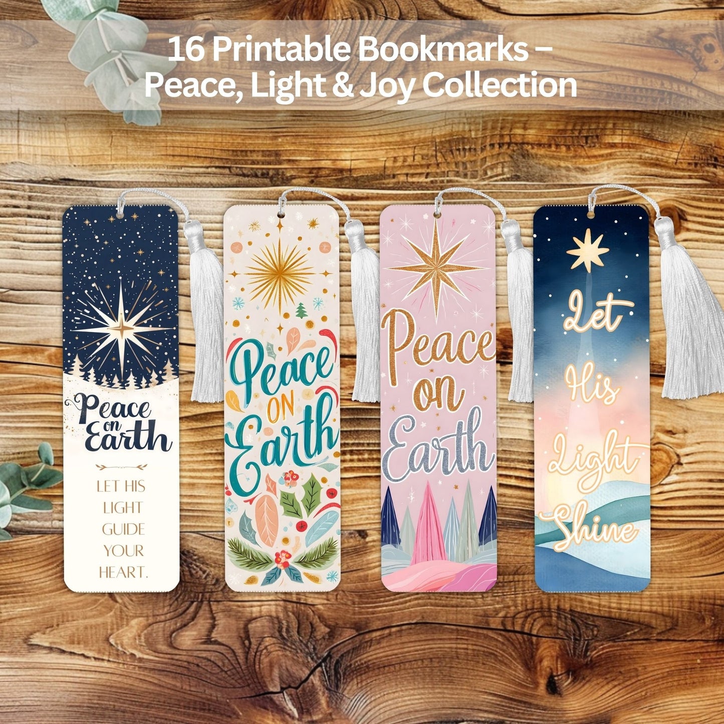 Ministering Bookmark Bundle | Printable LDS & Christian Gift | Peace, Light & Joy Scripture Set – Digital Printable by Digital Kim Designs