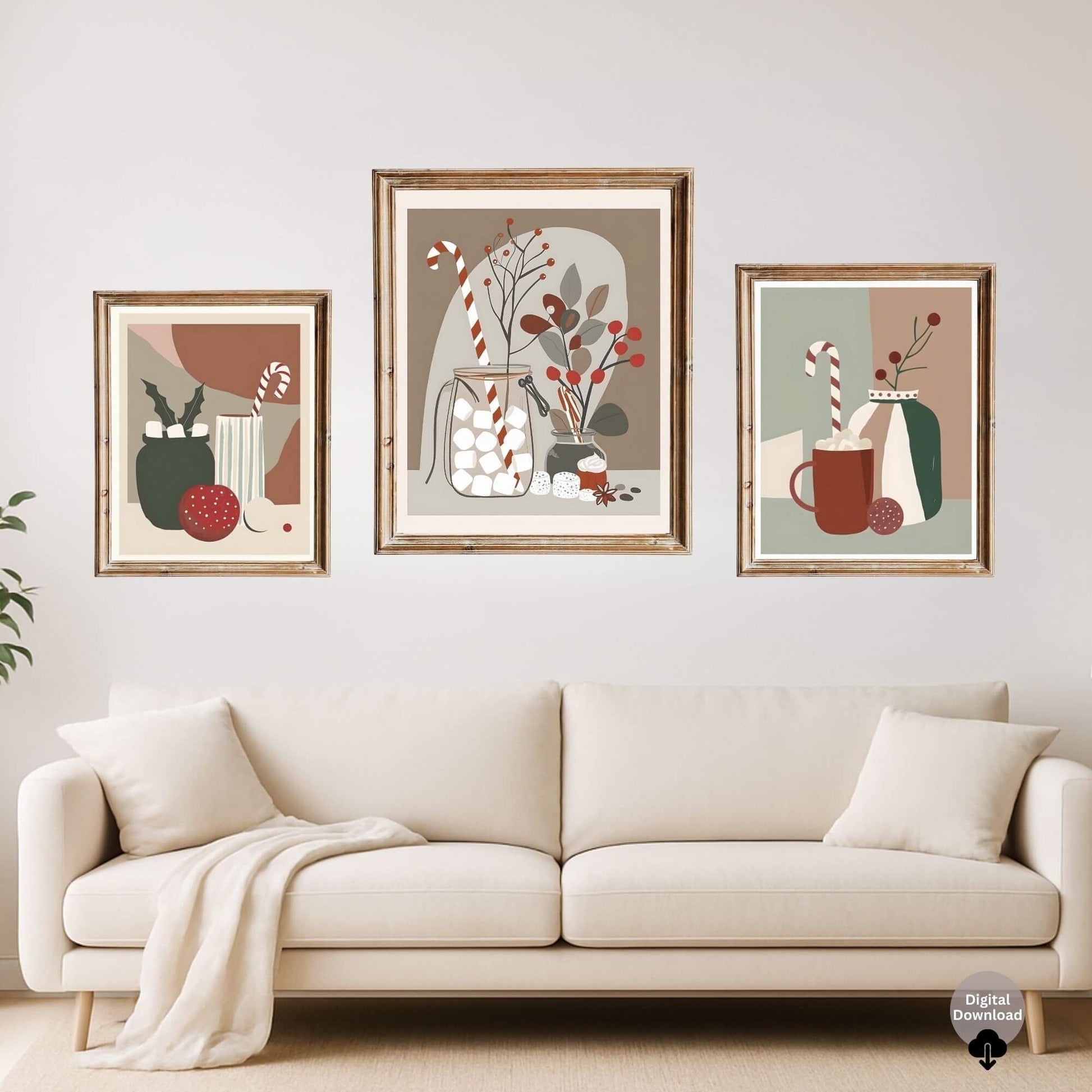 Neutral Hygge Vase Art Prints | Cozy Winter Wall Art Set | Scandinavian Home Decor (Digital Download) – Digital Printable by Digital Kim Designs