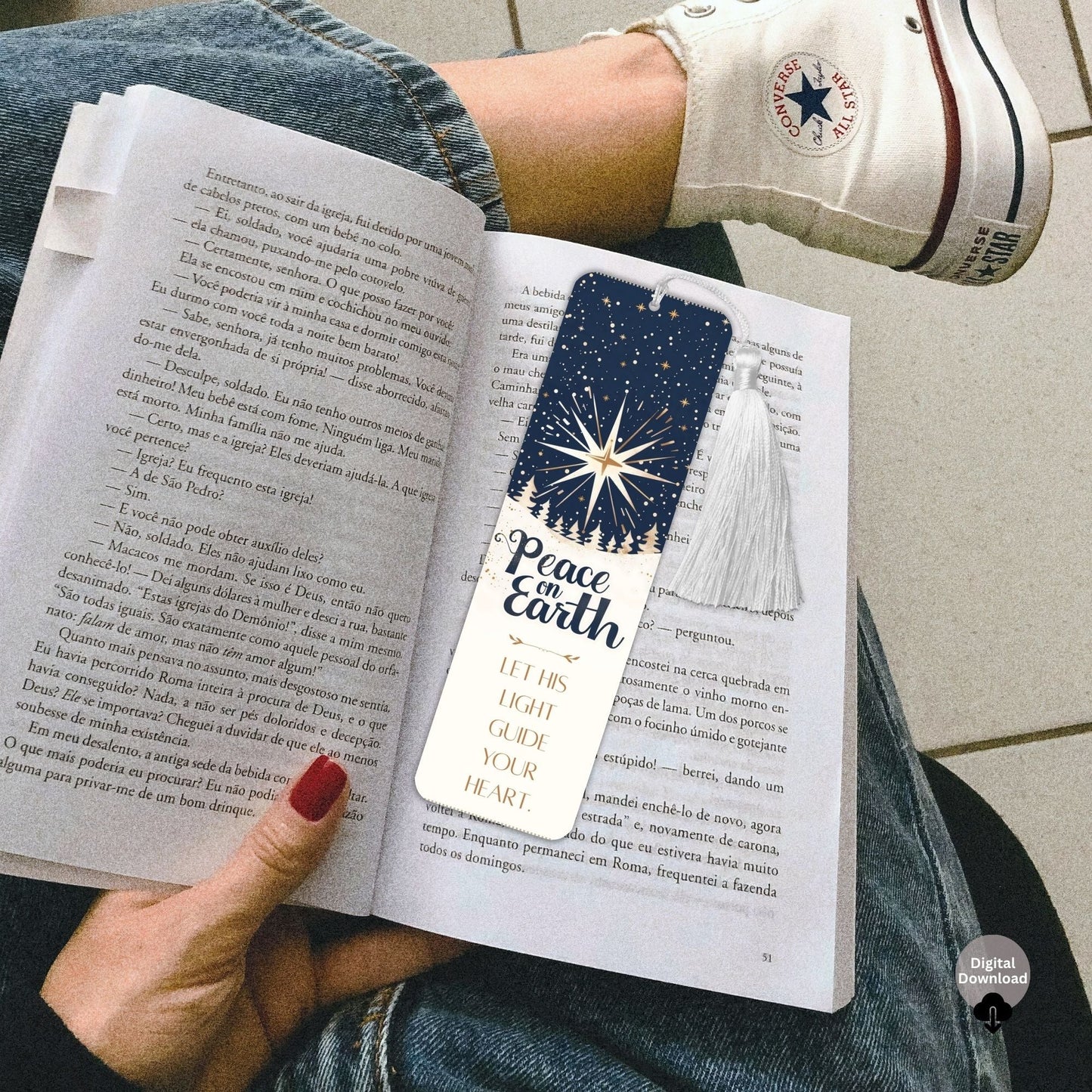 Peace & Light Bookmark Set – Printable Christian & Christmas Scripture Art (Digital Download) – Digital Printable by Digital Kim Designs