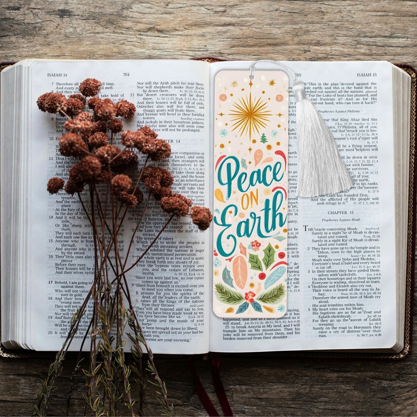Peace & Light Bookmark Set – Printable Christian & Christmas Scripture Art (Digital Download) – Digital Printable by Digital Kim Designs