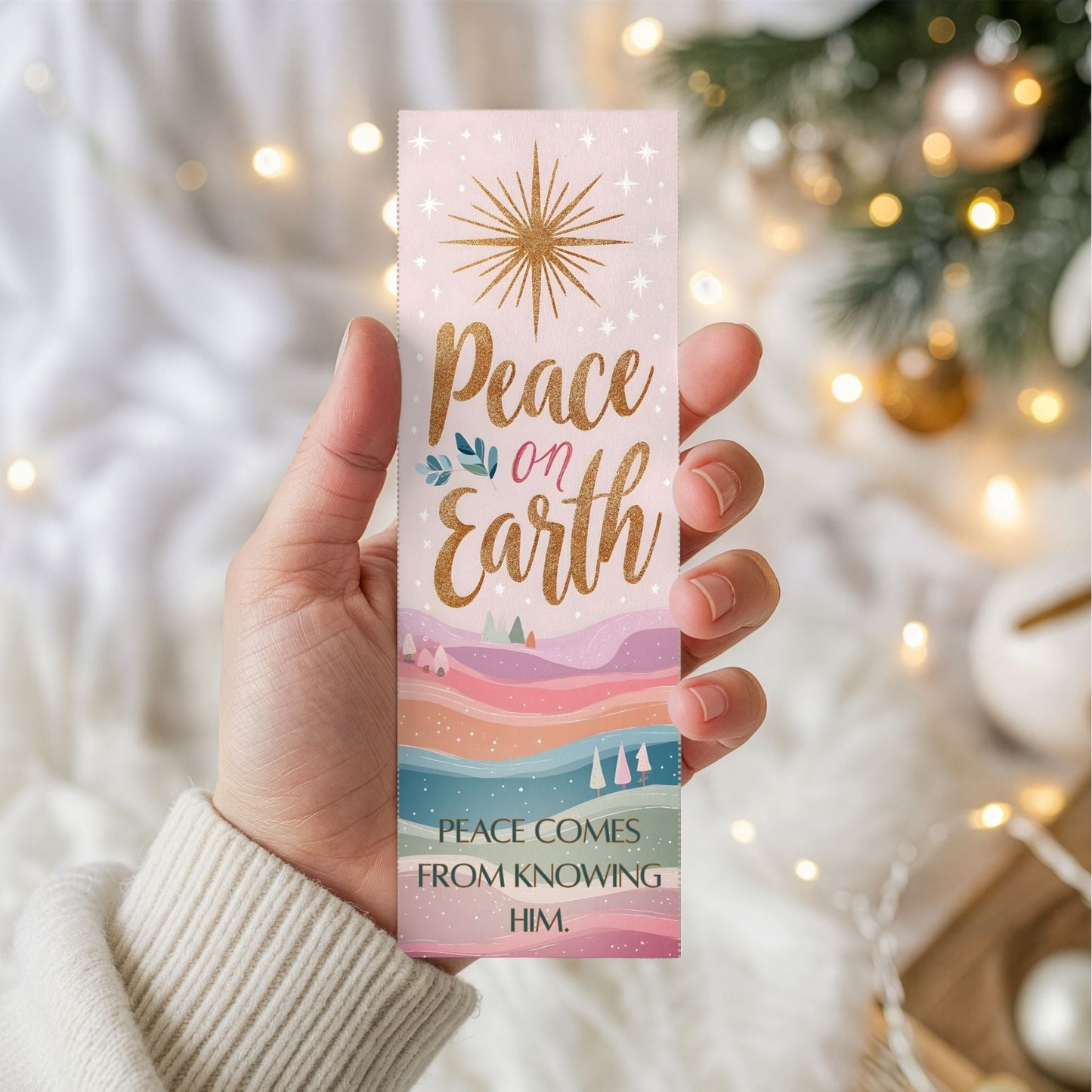 Peace & Light Bookmark Set – Printable Christian & Christmas Scripture Art (Digital Download) – Digital Printable by Digital Kim Designs