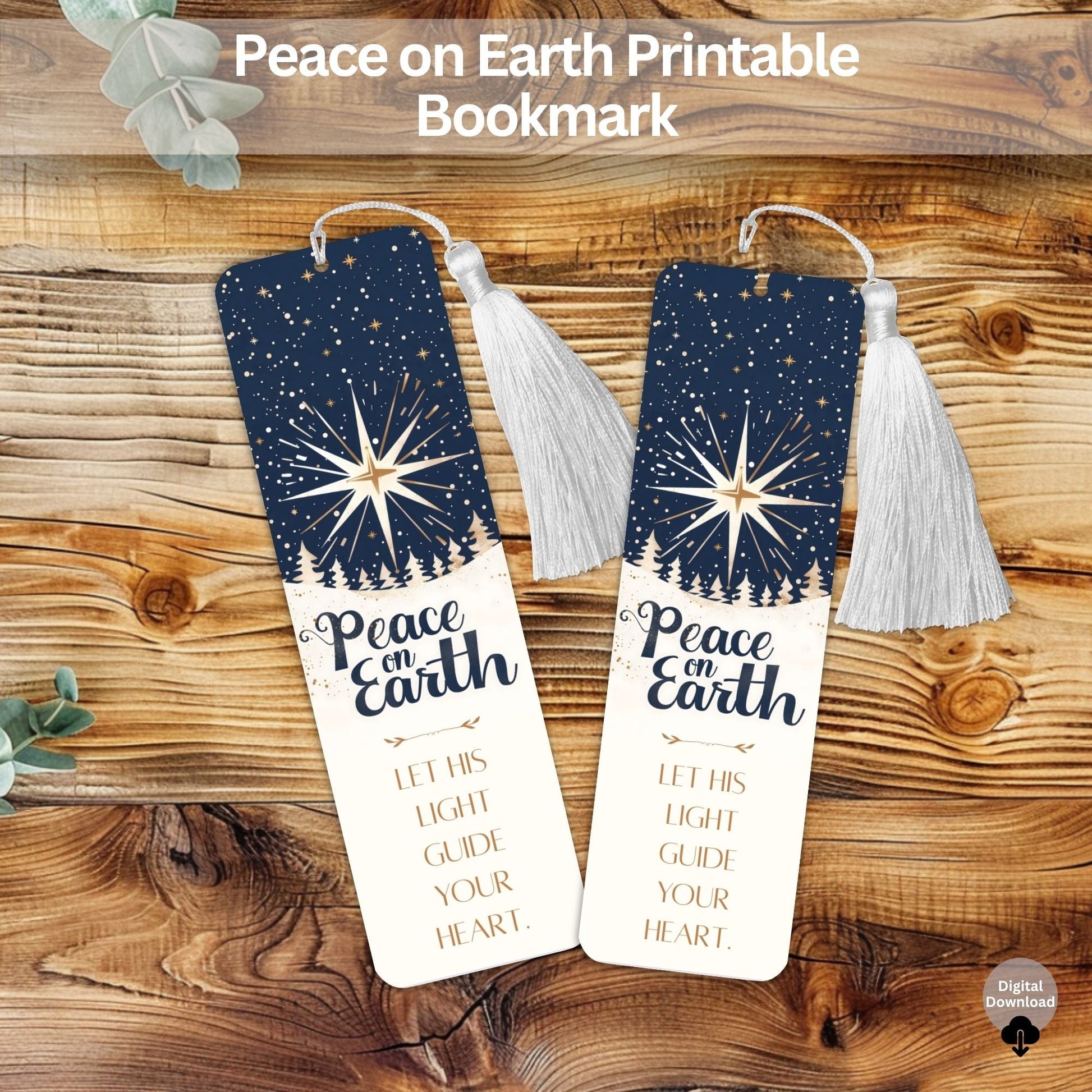 Peace on Earth Printable Bookmark | Christian Christmas Gift for LDS & Ministering Friends | Relief Society Printable (Digital Download) – Digital Printable by Digital Kim Designs