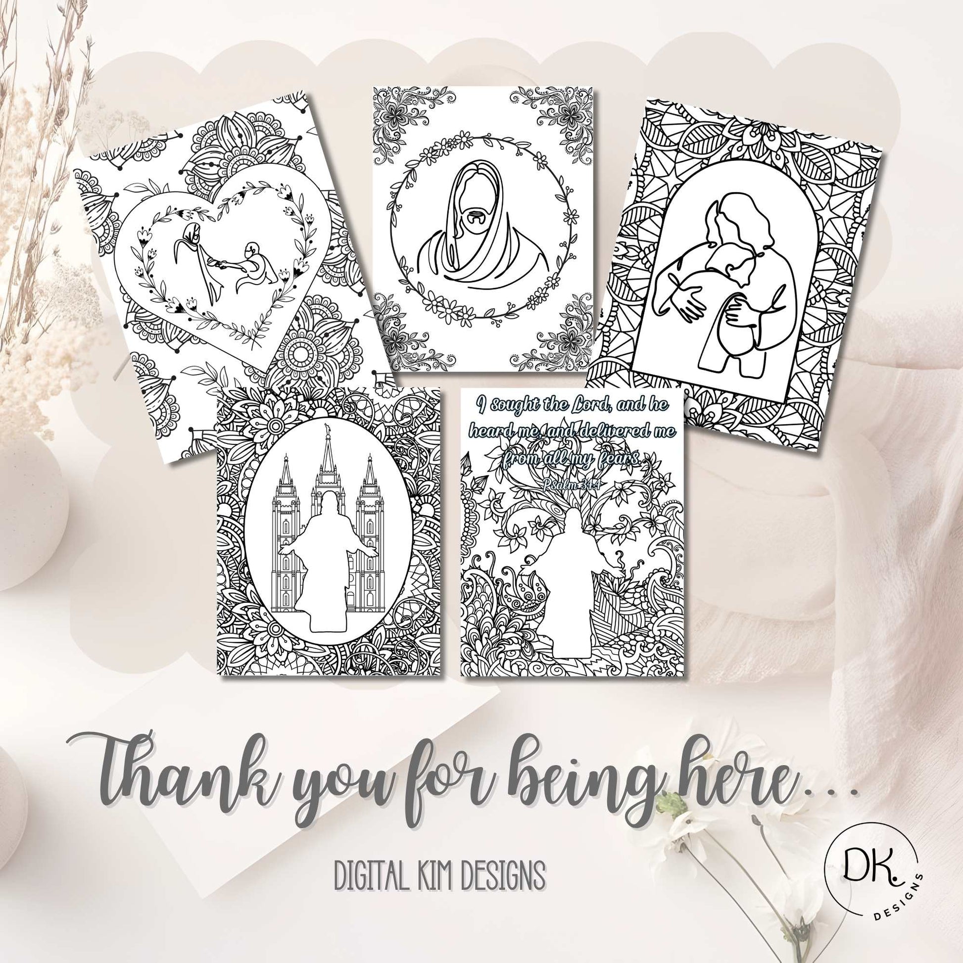 Printable LDS Jesus Christ Coloring Pages – Faith - Based Wall Art for Adults & Youth | Christian Digital Download – Faith - Based Printable by Digital Kim Designs