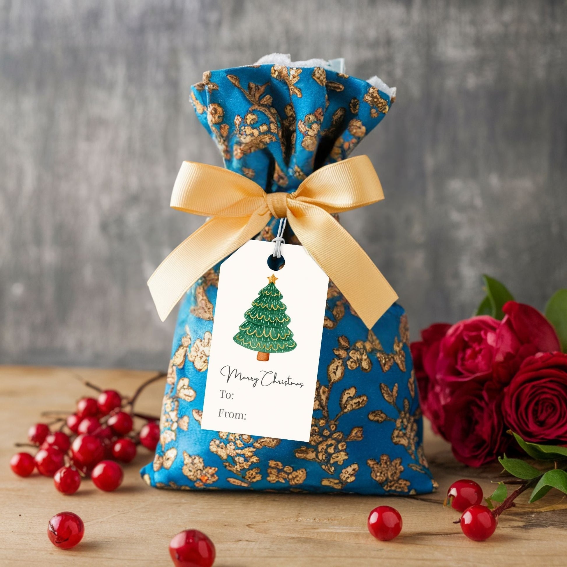 Printable Merry Christmas Gift Tags | Classic Red & Green Holiday Tags | Cozy Gingerbread & Tree Design Set (Digital Download) – Digital Printable by Digital Kim Designs