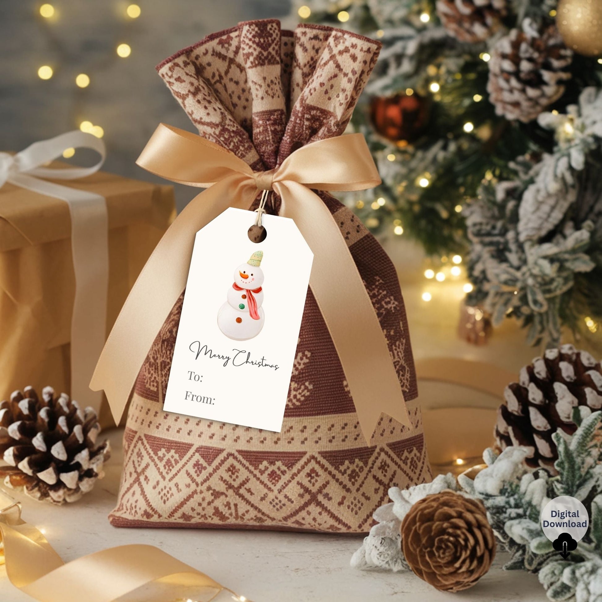 Printable Pink Christmas Gift Tags | Cozy Holiday Tag Set | Elegant Pink & Gold Wrapping Labels (Digital Download) – Digital Printable by Digital Kim Designs