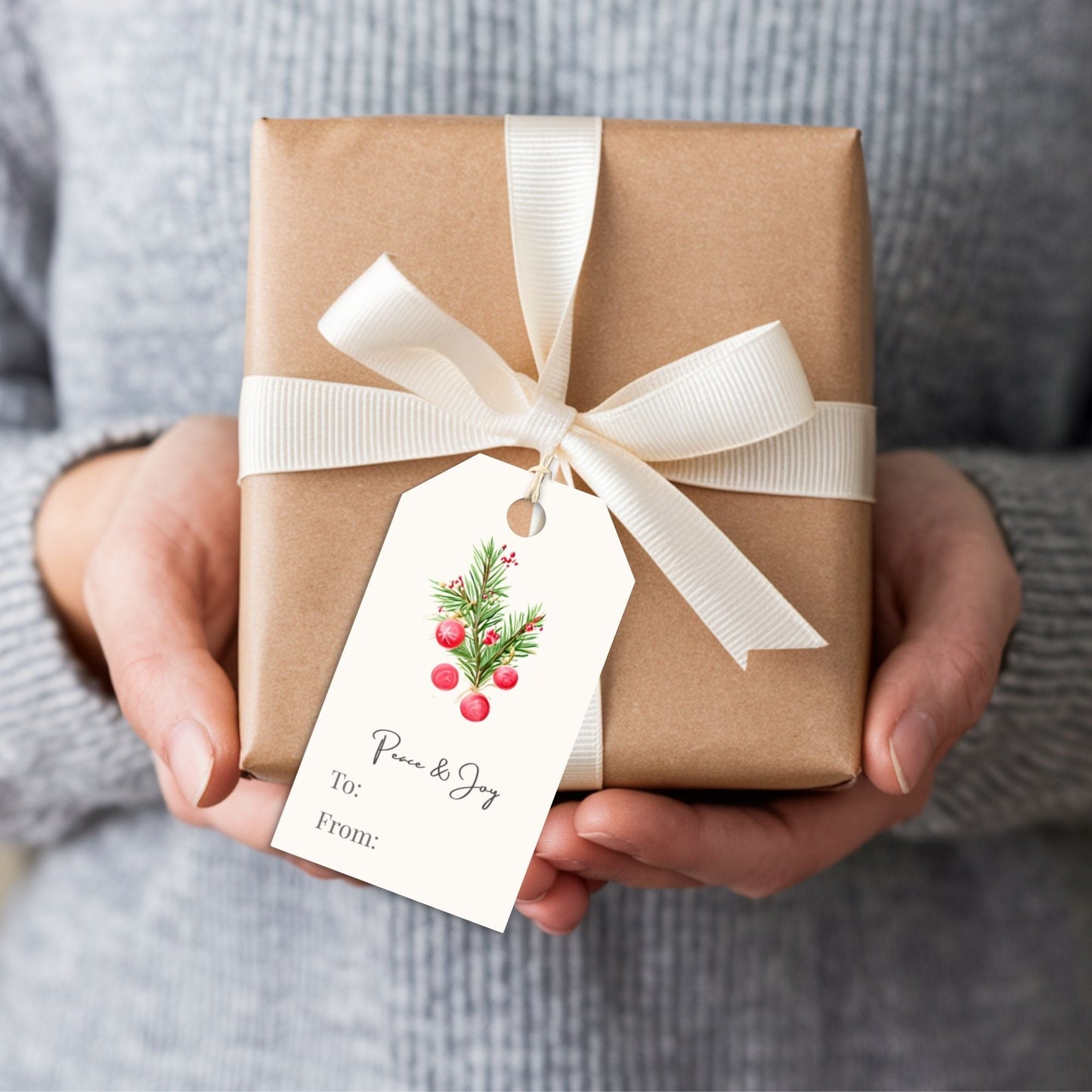 Printable Pink Christmas Gift Tags | Cozy Holiday Tag Set | Elegant Pink & Gold Wrapping Labels (Digital Download) – Digital Printable by Digital Kim Designs