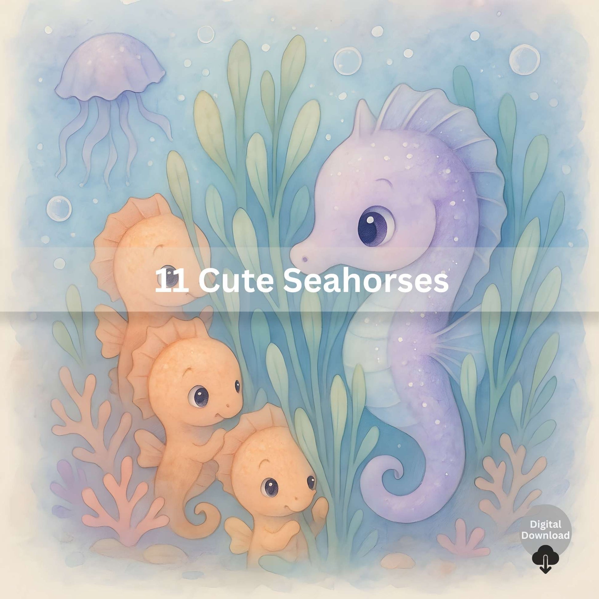 Printable Seahorse Wall Art – Cute Ocean Nursery Decor | Instant Download – Faith - Based Printable by Digital Kim Designs