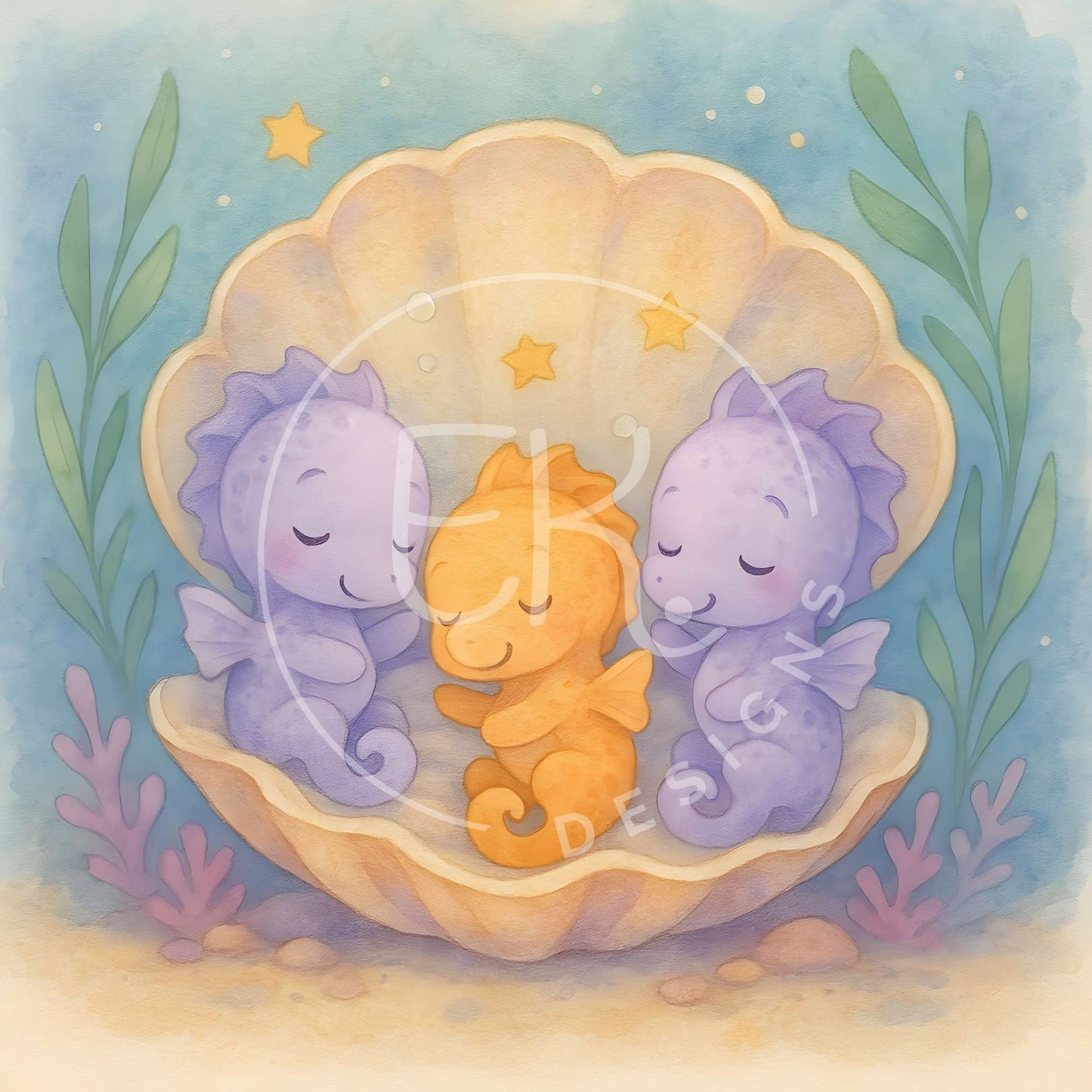 Printable Seahorse Wall Art – Cute Ocean Nursery Decor | Instant Download – Faith - Based Printable by Digital Kim Designs