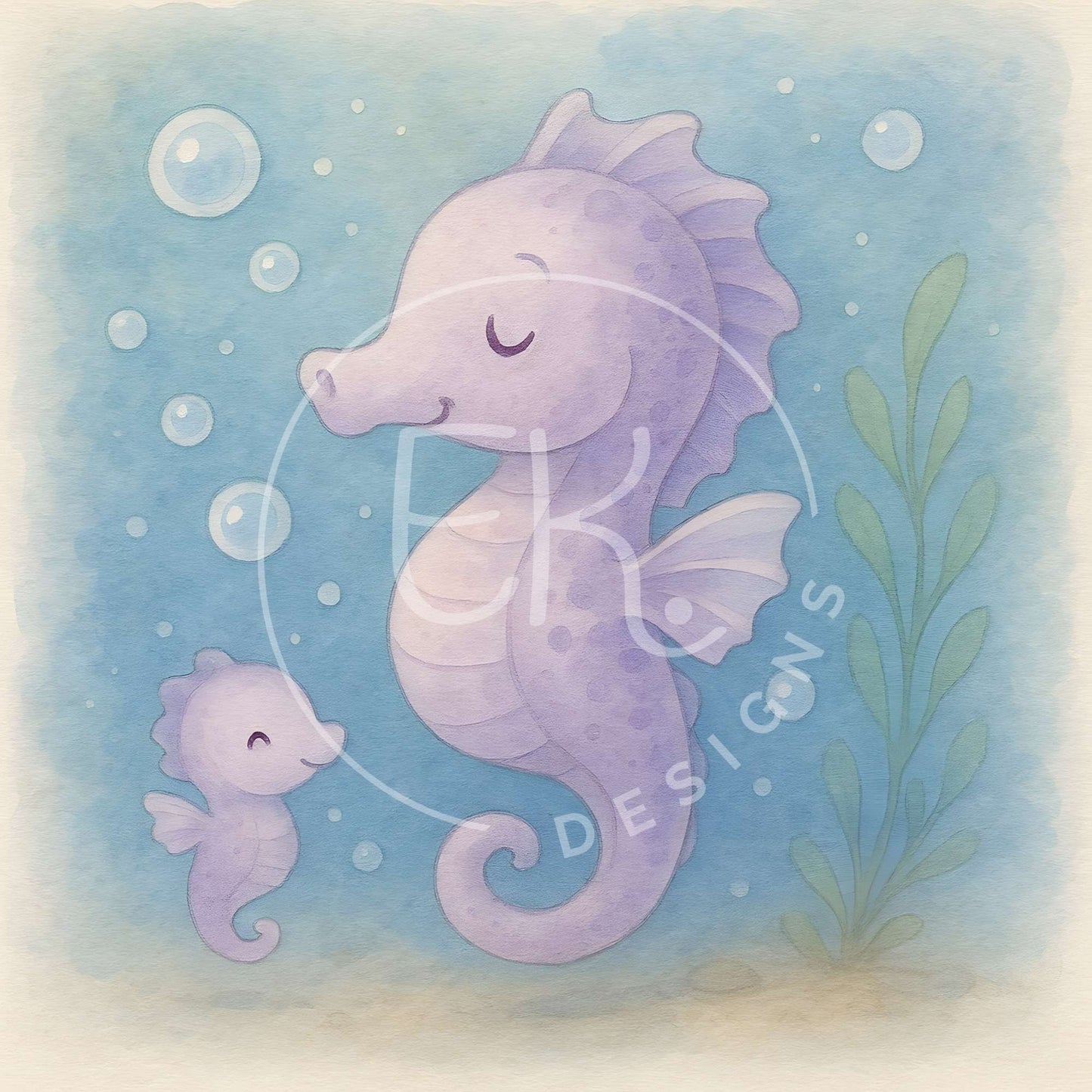Printable Seahorse Wall Art – Cute Ocean Nursery Decor | Instant Download – Faith - Based Printable by Digital Kim Designs