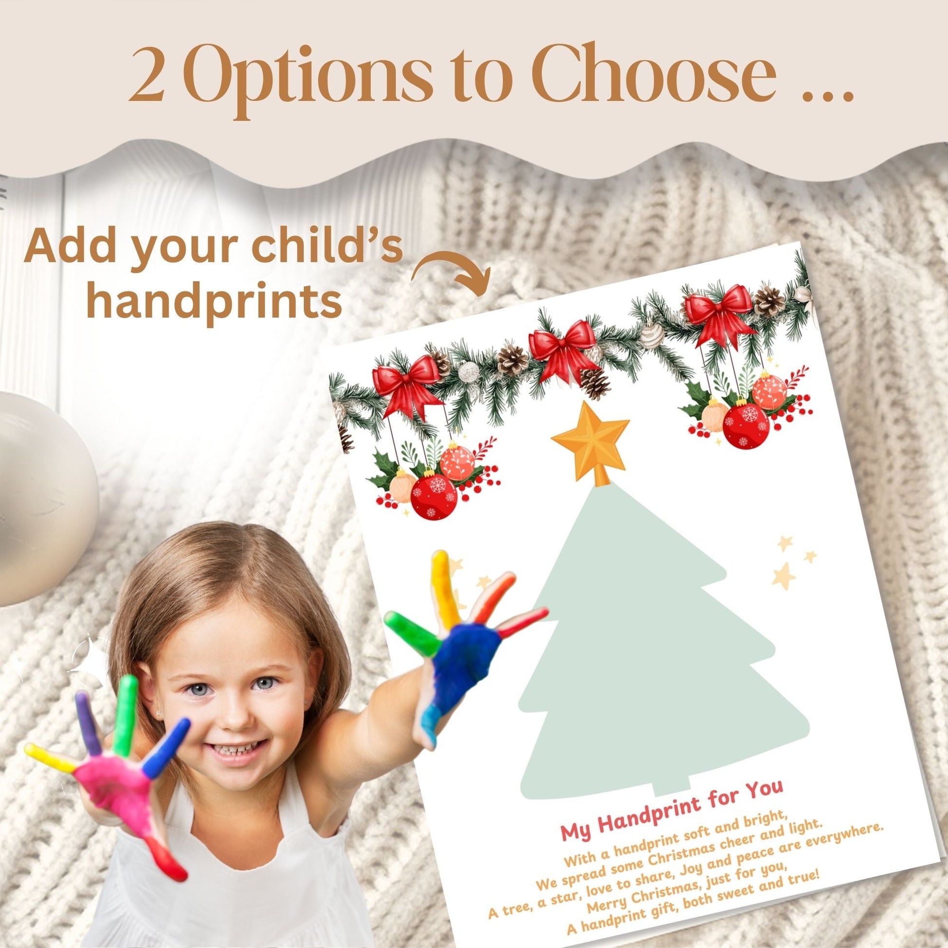 Title Xmas Tree Handprint Art | DIY Kids Craft Printable | Holiday Keepsake Gift (Digital Download) – Digital Printable by Digital Kim Designs