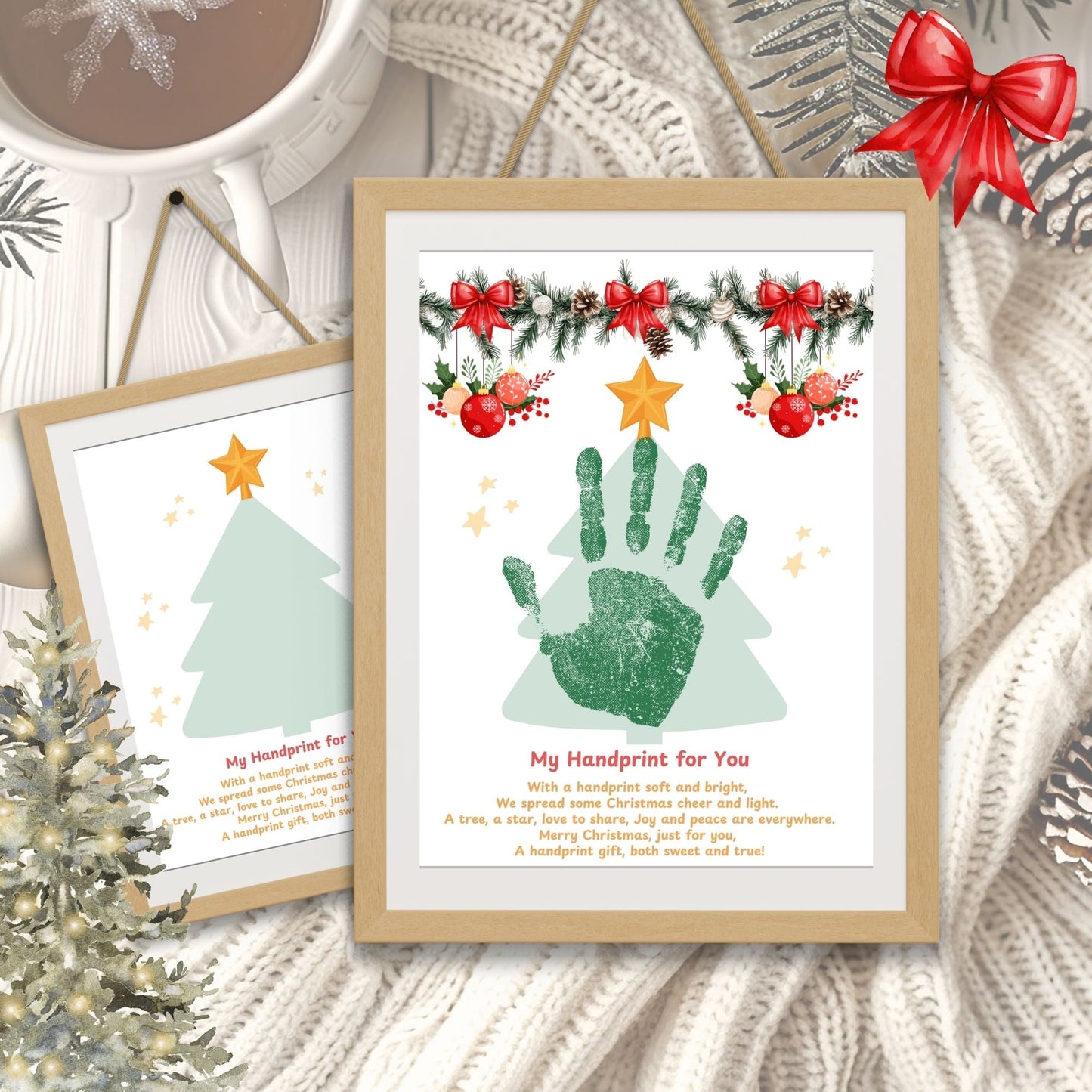 Title Xmas Tree Handprint Art | DIY Kids Craft Printable | Holiday Keepsake Gift (Digital Download) – Digital Printable by Digital Kim Designs