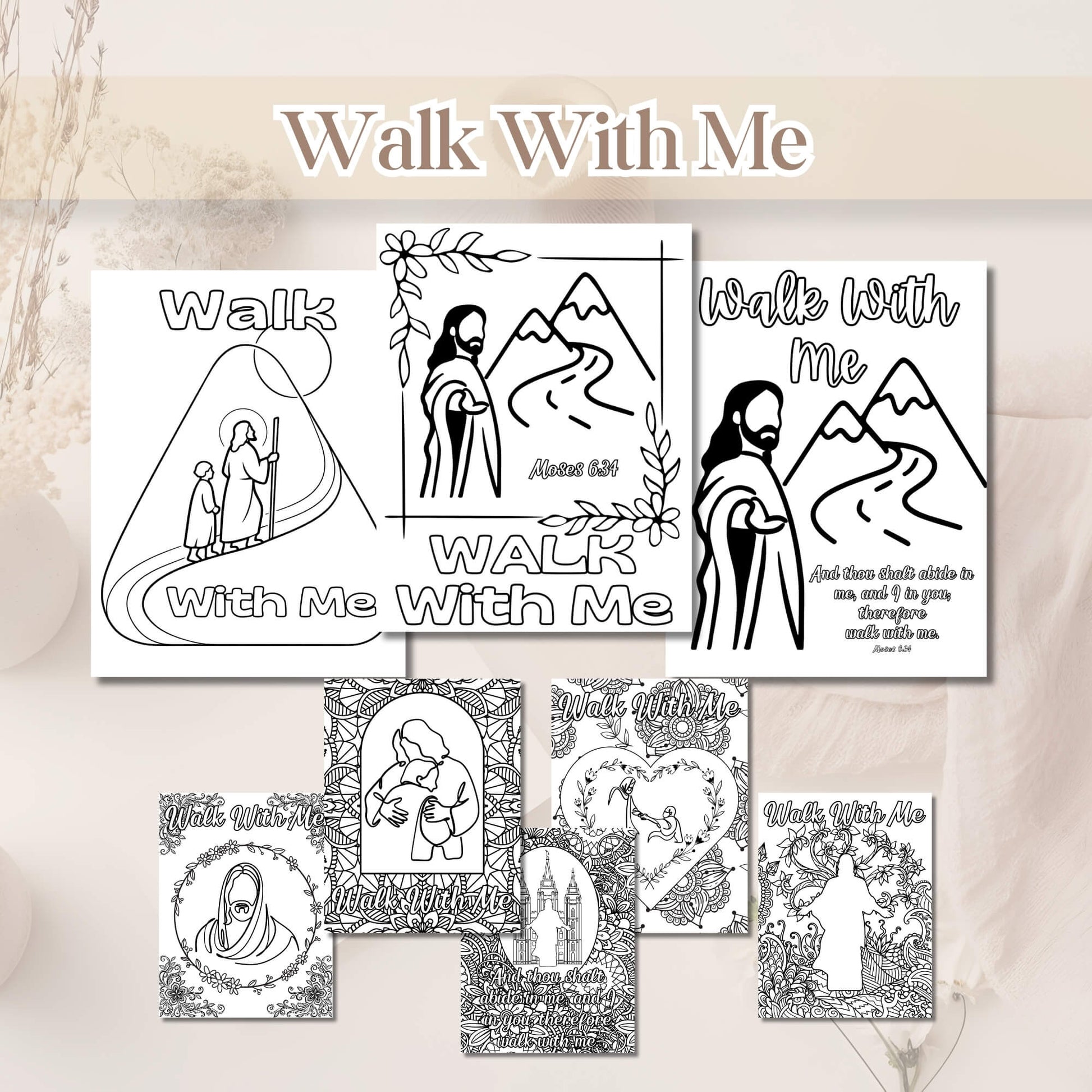 Walk With Me 2026 Youth Coloring Pages | LDS Youth & FSY Faith Activity | 8 - Page Printable PDF – Digital Printable by Digital Kim Designs