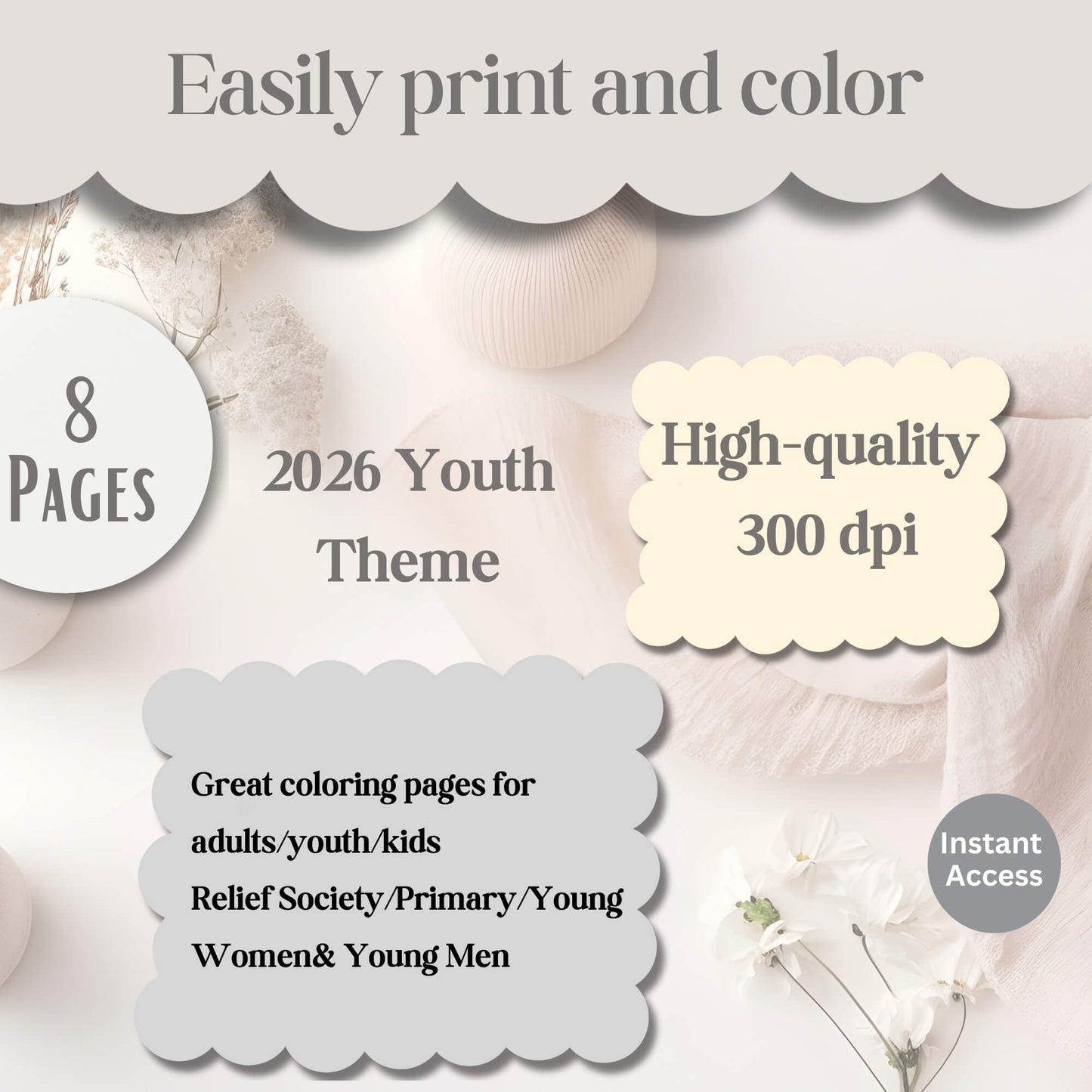 Walk With Me 2026 Youth Coloring Pages | LDS Youth & FSY Faith Activity | 8 - Page Printable PDF – Digital Printable by Digital Kim Designs