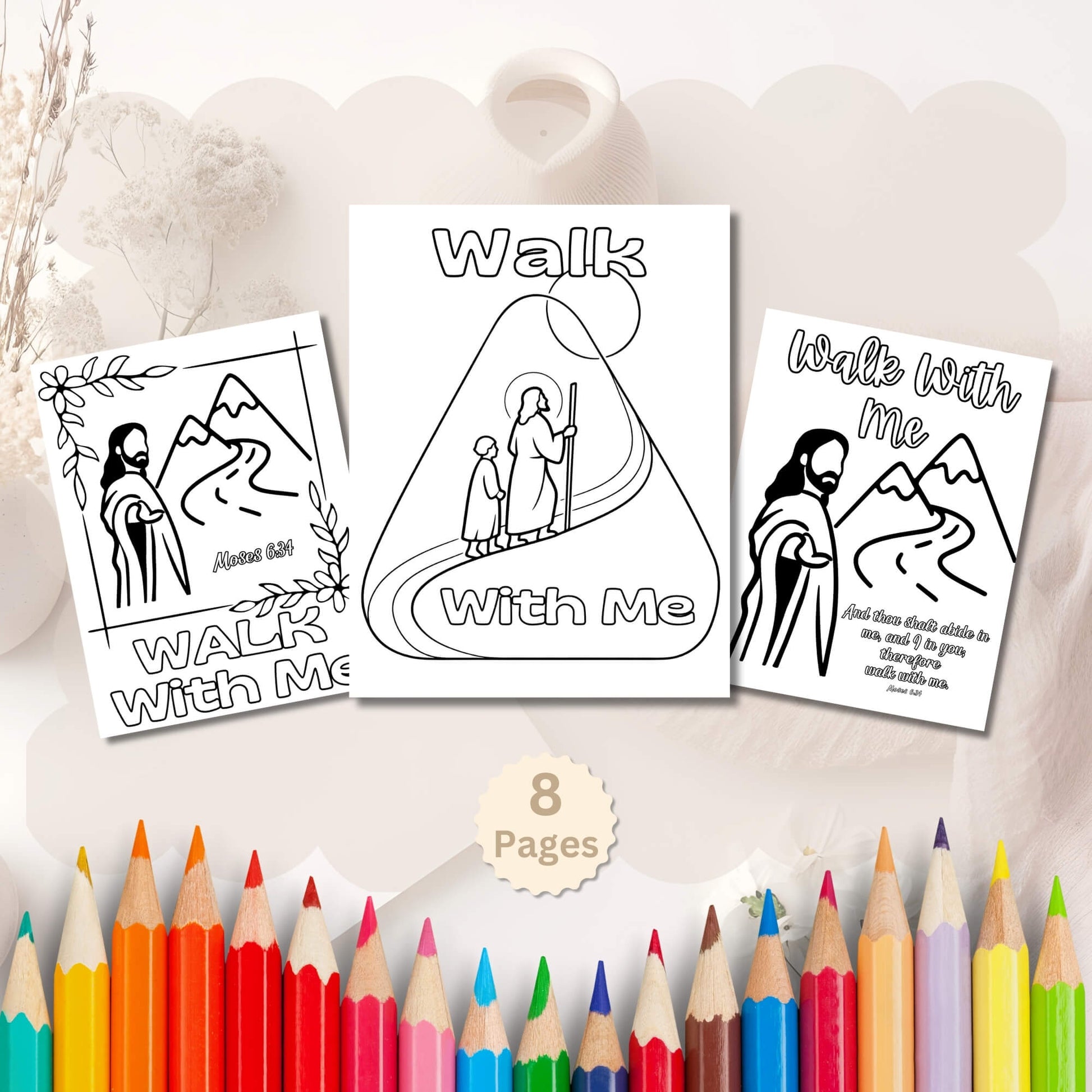 Walk With Me 2026 Youth Coloring Pages | LDS Youth & FSY Faith Activity | 8 - Page Printable PDF – Digital Printable by Digital Kim Designs