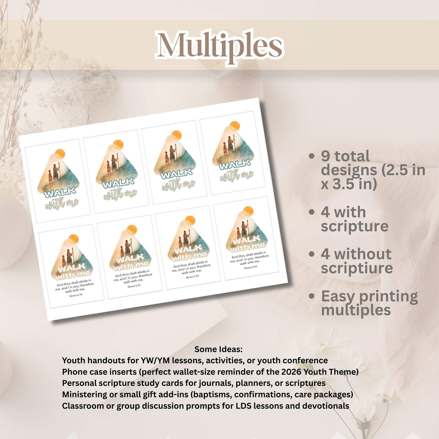 Walk With Me LDS Youth Theme 2026 Printable Bundle | Posters, Handouts & Phone Wallpaper – Digital Printable by Digital Kim Designs