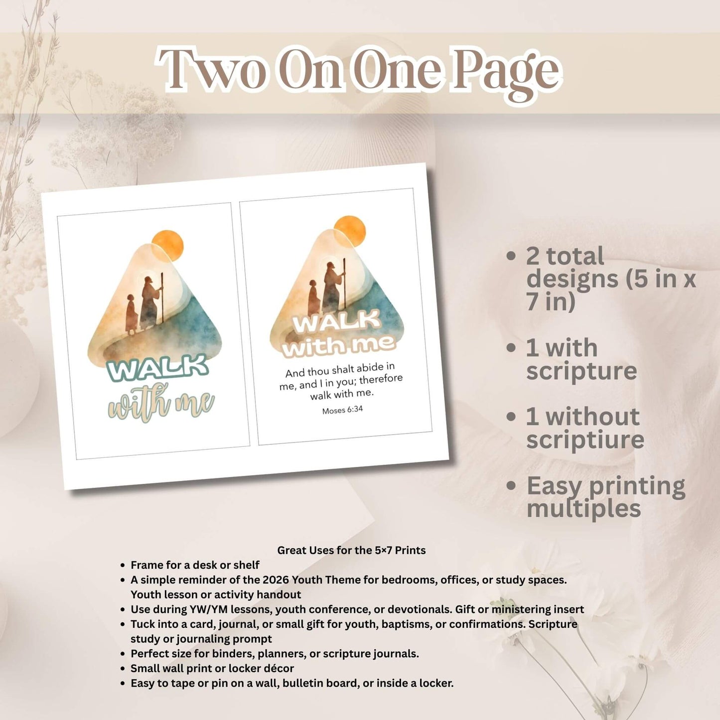 Walk With Me LDS Youth Theme 2026 Printable Bundle | Posters, Handouts & Phone Wallpaper – Digital Printable by Digital Kim Designs