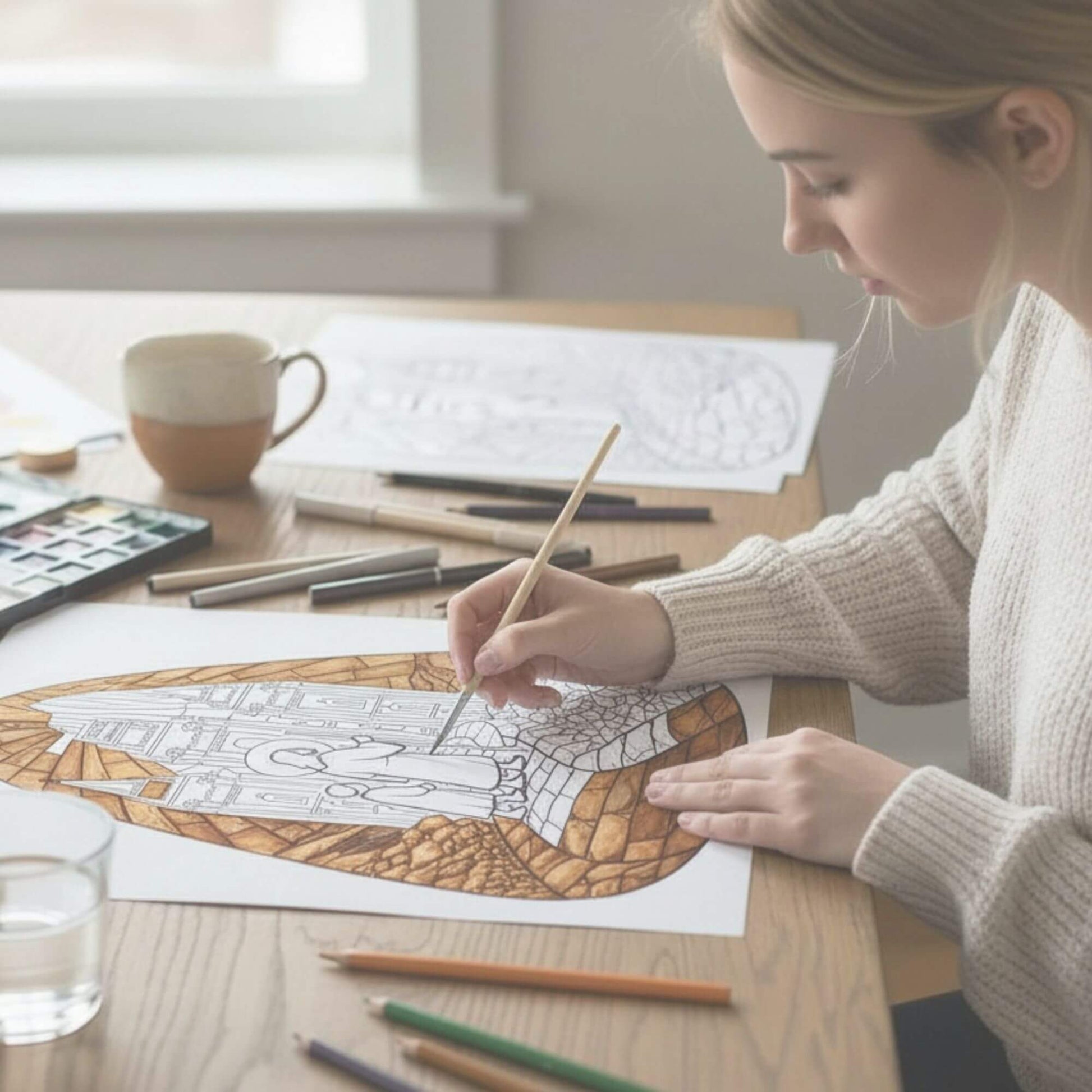 Walk With Me Stained Glass Coloring Pages | Faith - Based Christian Coloring (12 - Page PDF) – Digital Printable by Digital Kim Designs